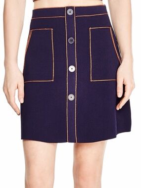 Sandro knit skirt with contrast stitching